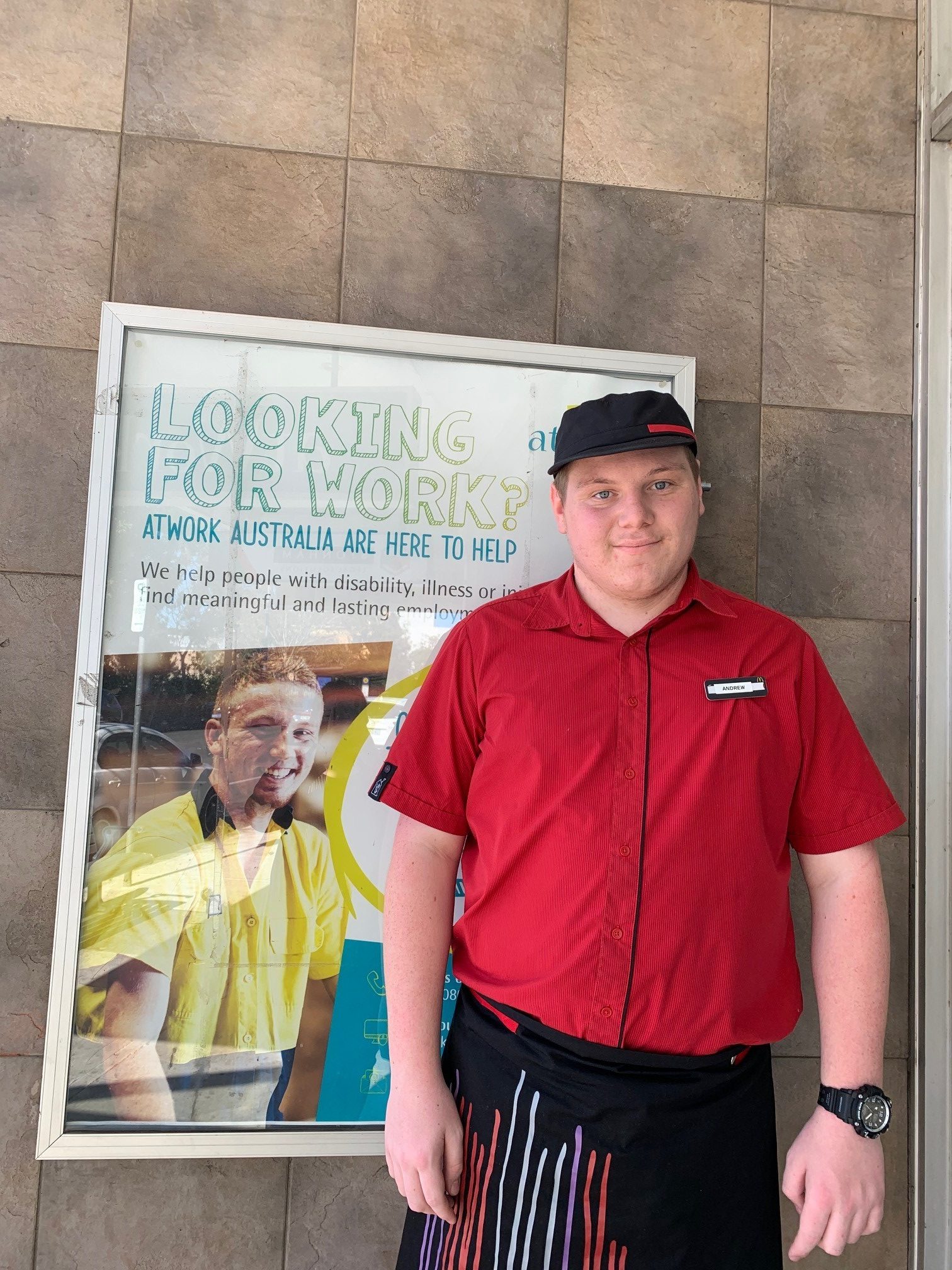 A guiding hand helps Andrew land his very first job